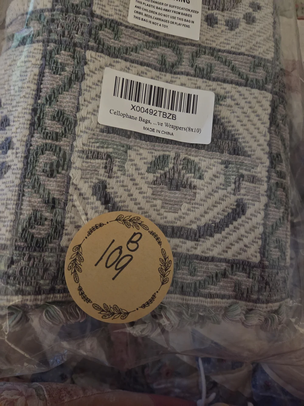 Vintage Cream and Purple Woven Tapestry Place Mats - Set of 4